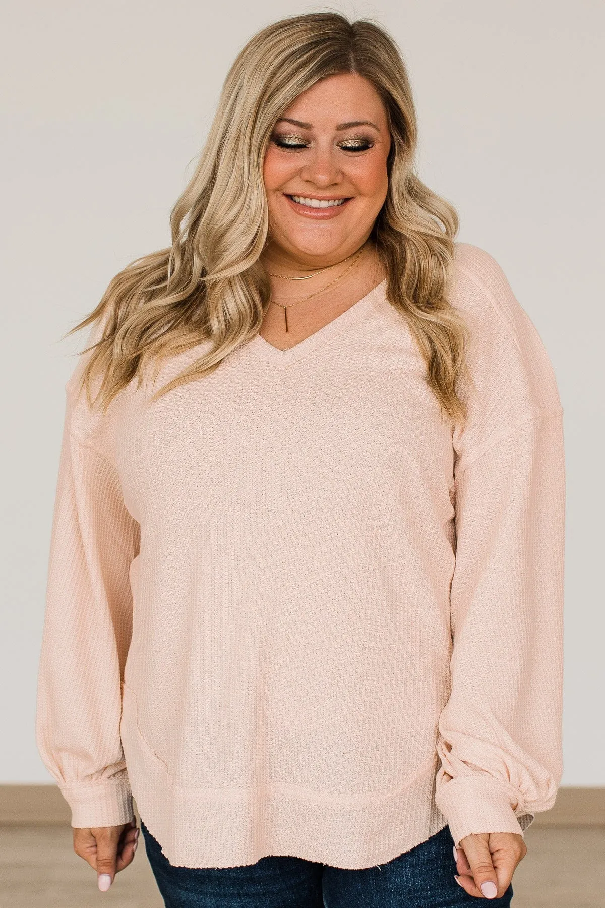 Light Blush Empowering Knit Top