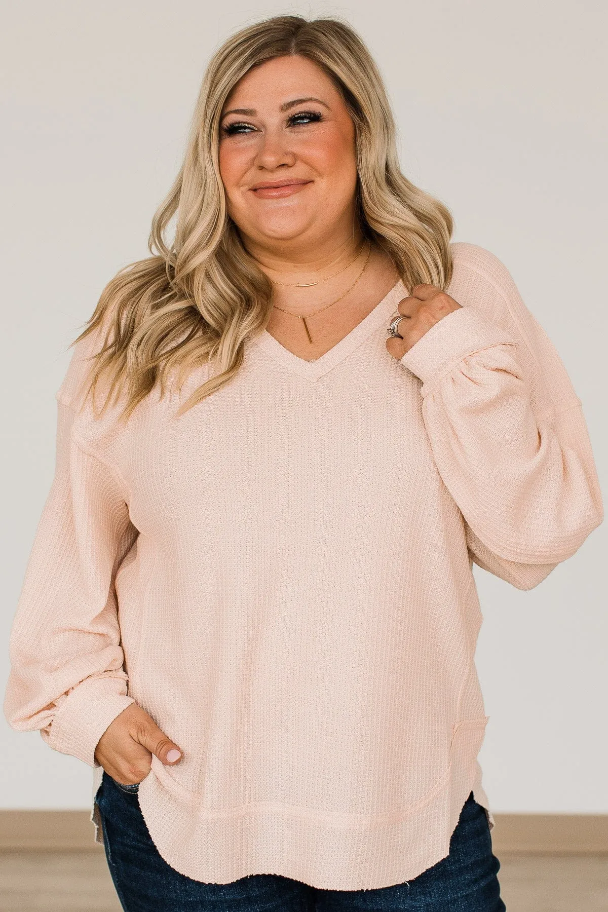 Light Blush Empowering Knit Top