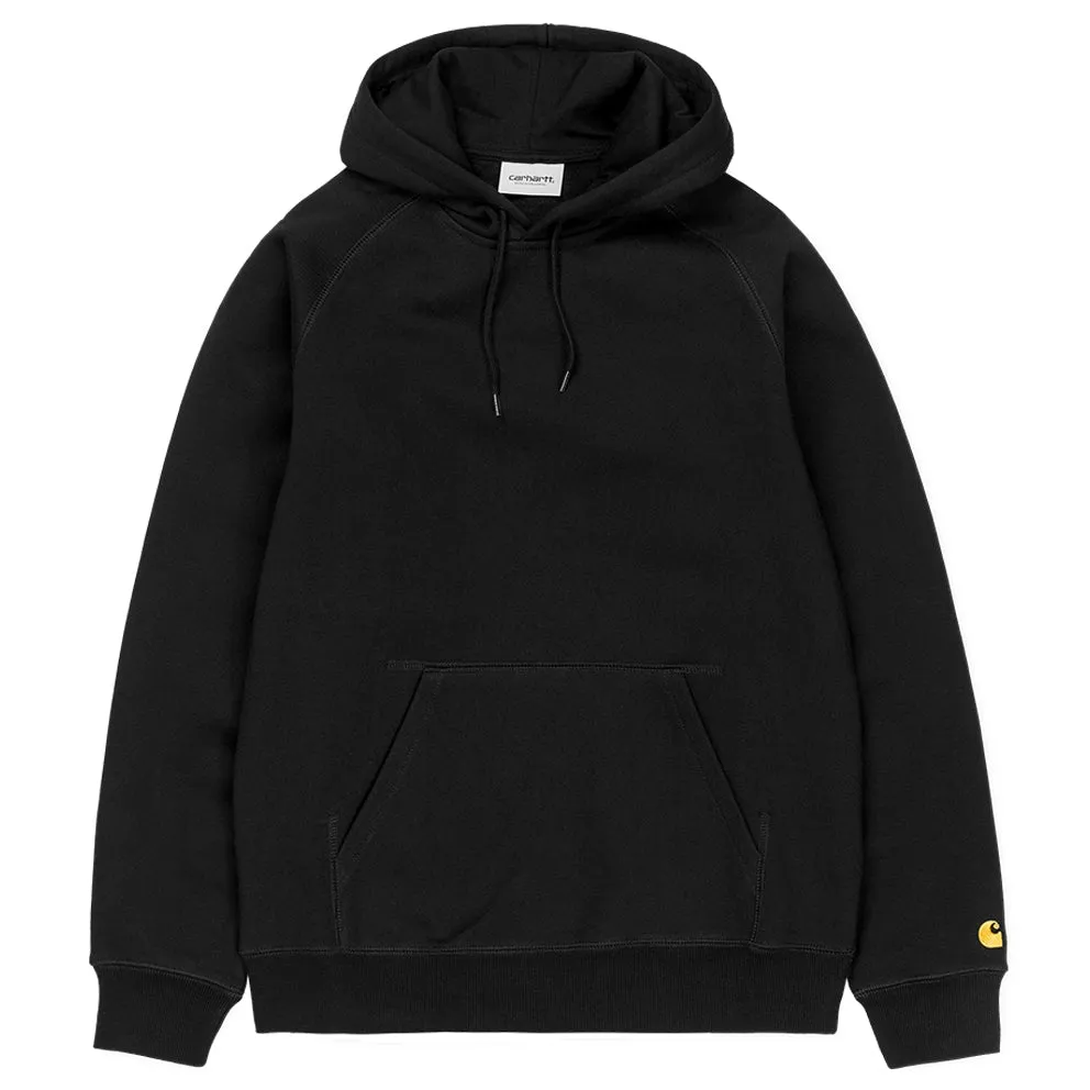 CARHARTT WIP HOODED CHASE SWEATSHIRT // BLACK/GOLD