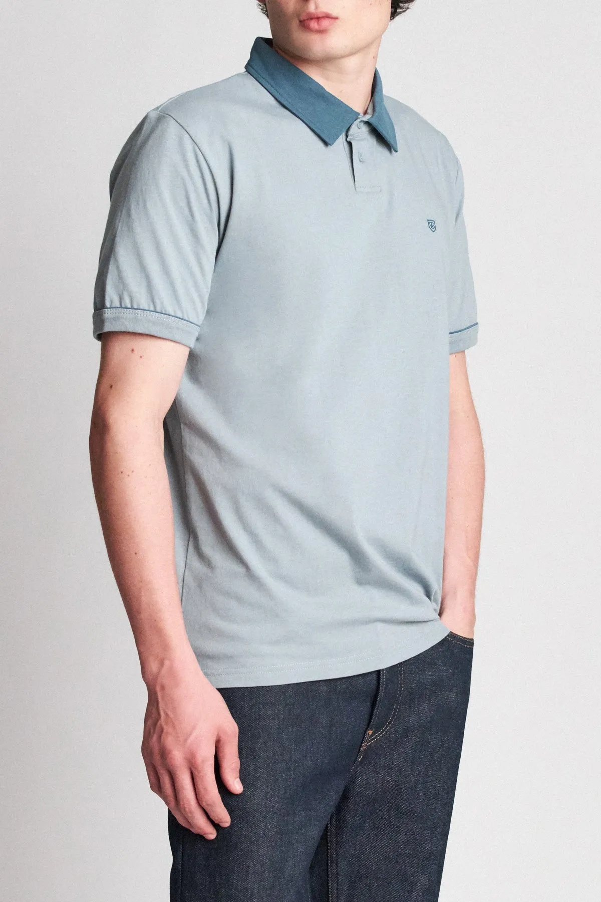 Carlos S/S Polo Knit - Blue Stone