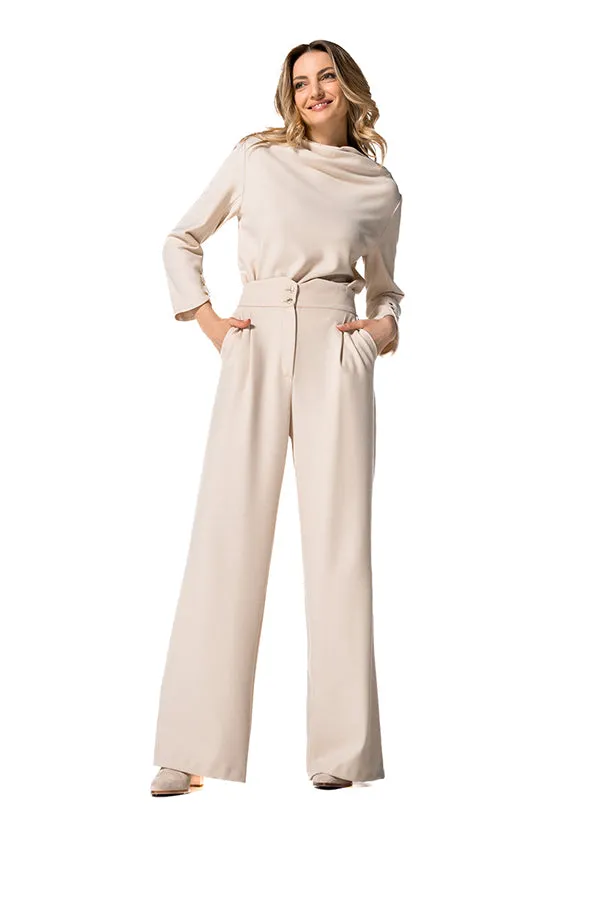 Caroline Biss HIGH WAIST WIDE TROUSERS