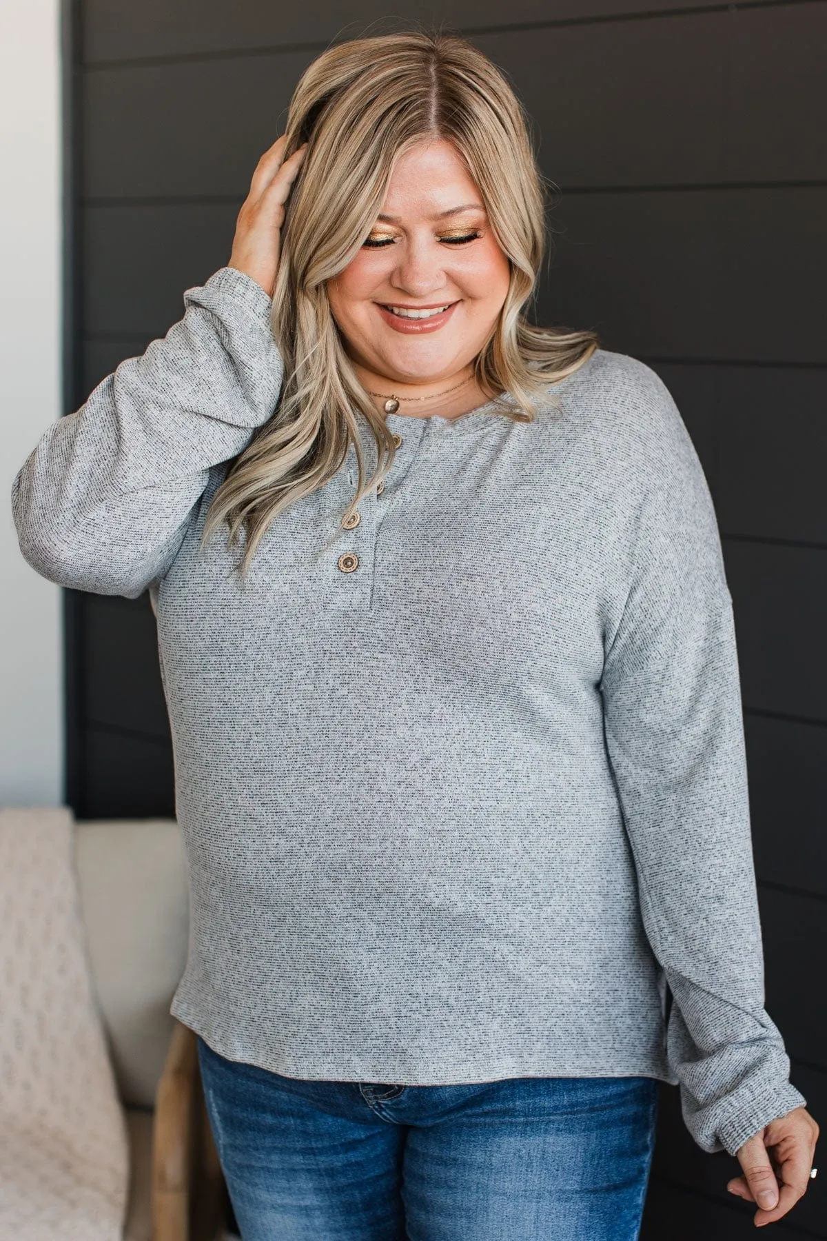 Knit Top in Heather Grey