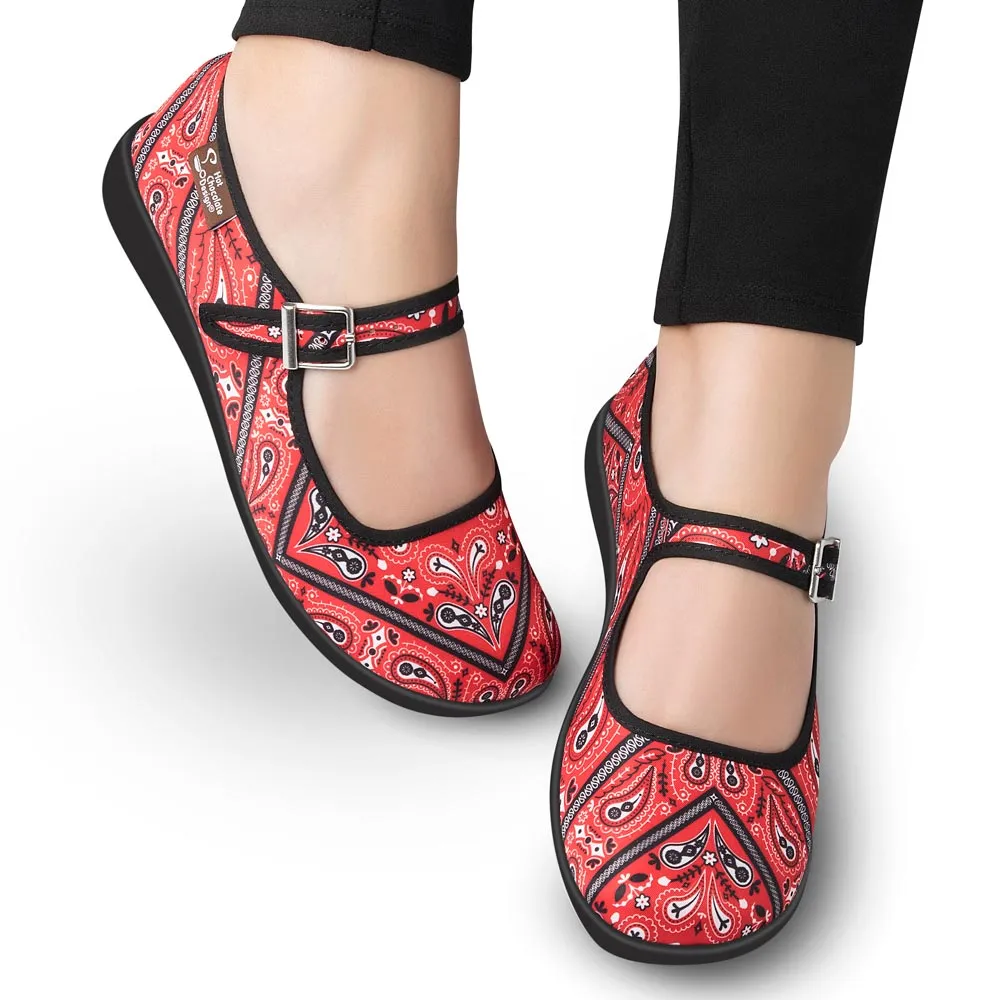 Chocolaticas® Bandana Women's Mary Jane Flat Shoes