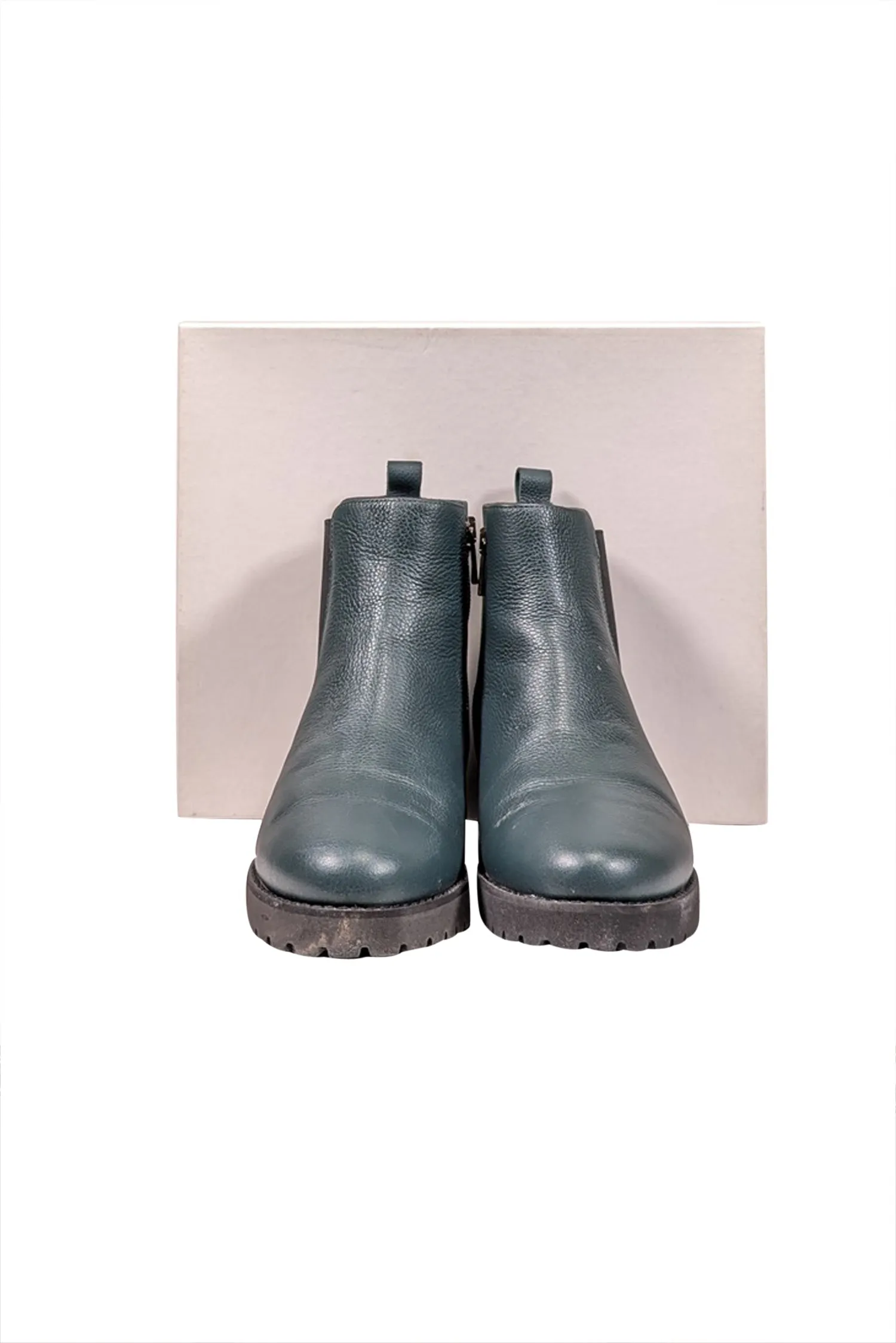 Christina Elle - Hunter Green Leather Short Boots Sz 8.5