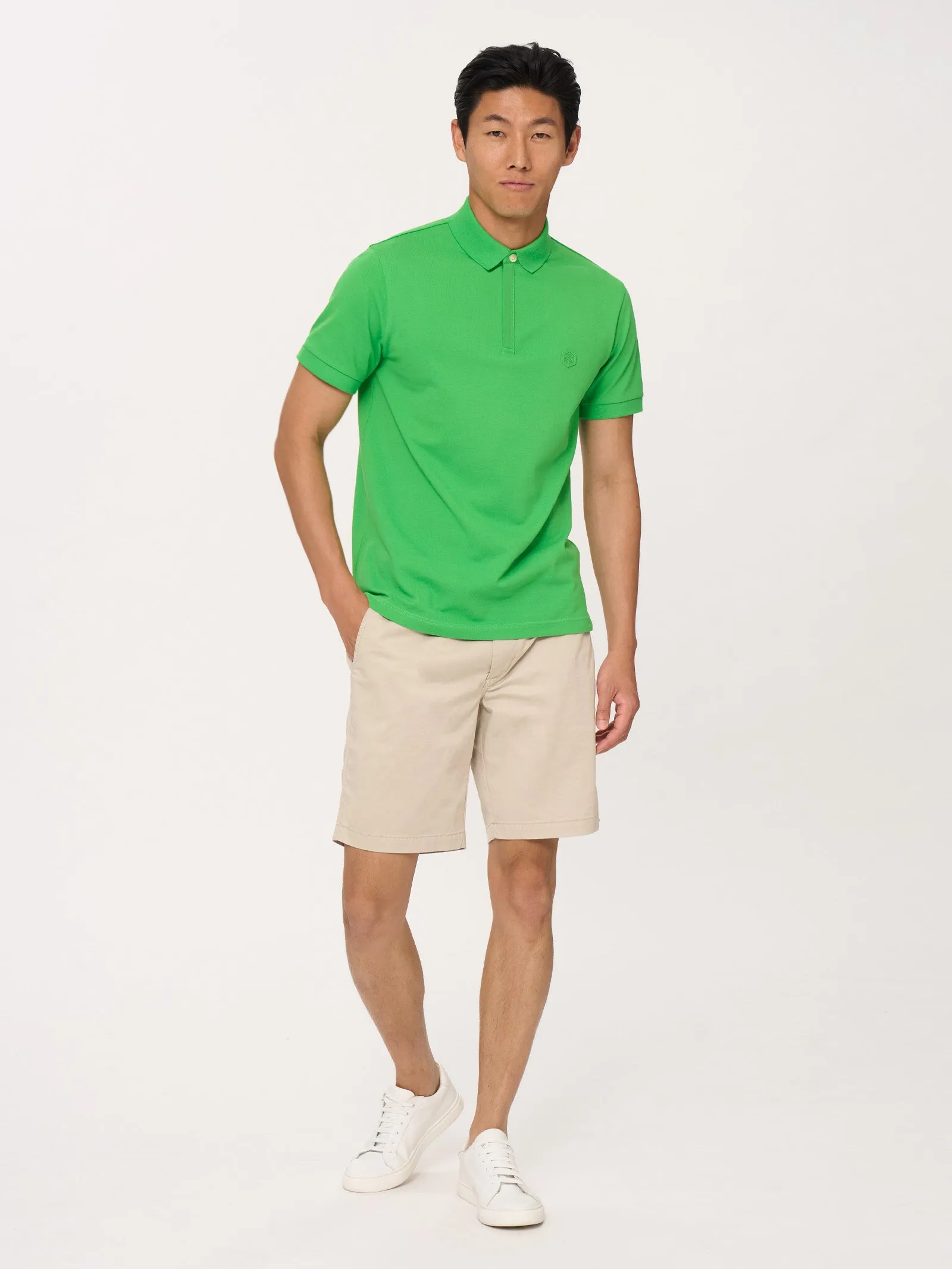 Classic Green Eco Cotton Piquet Stretch Polo