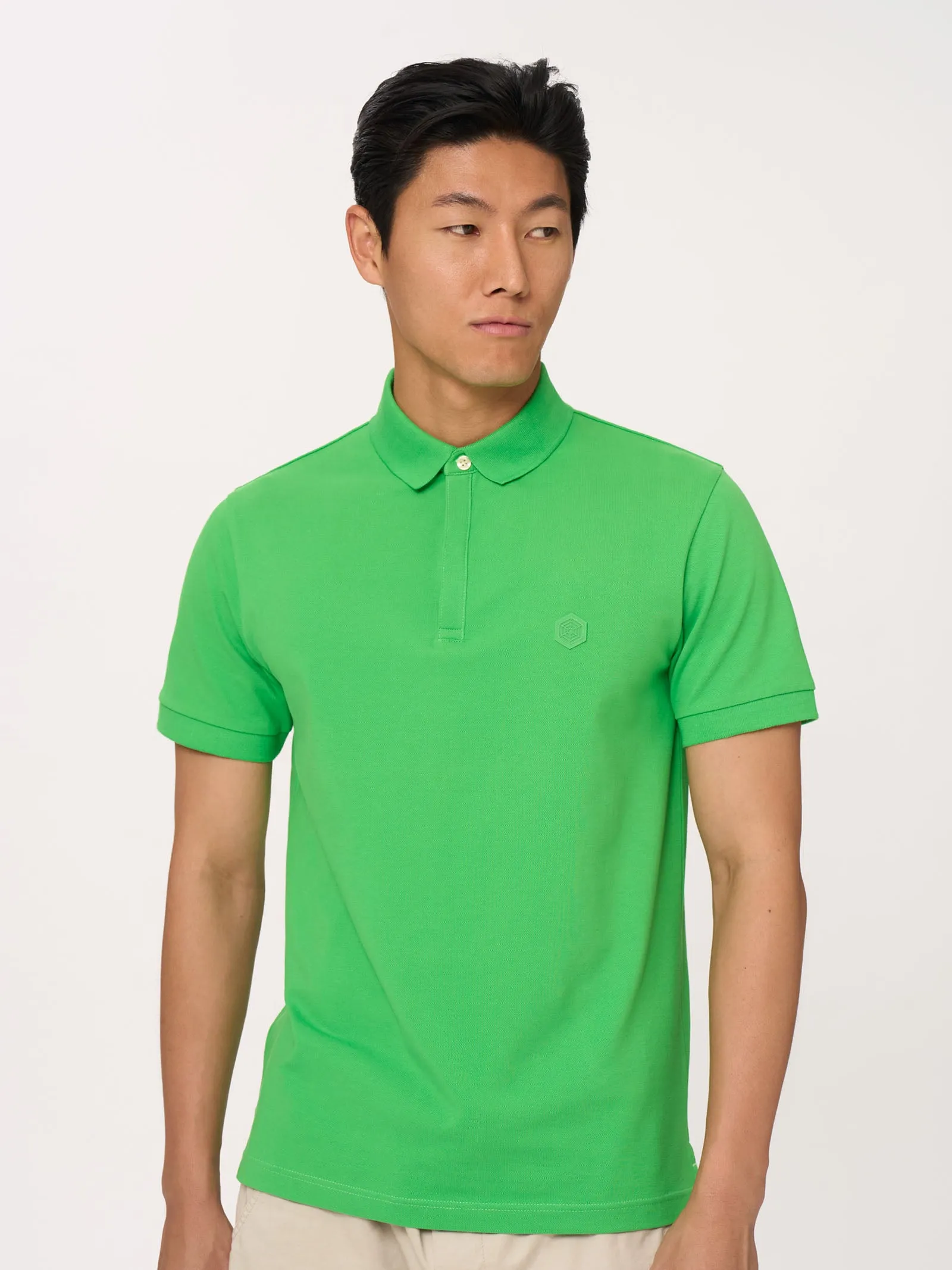 Classic Green Eco Cotton Piquet Stretch Polo