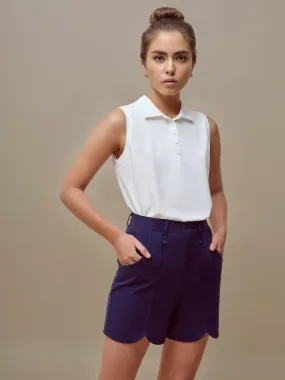 Sleeveless Cropped Polo - Classic Style