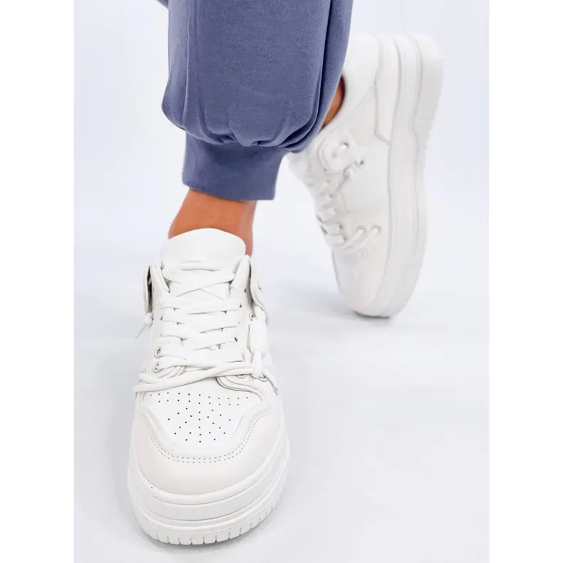 Clavell White high-soled sneakers