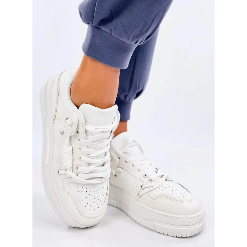 Clavell White high-soled sneakers