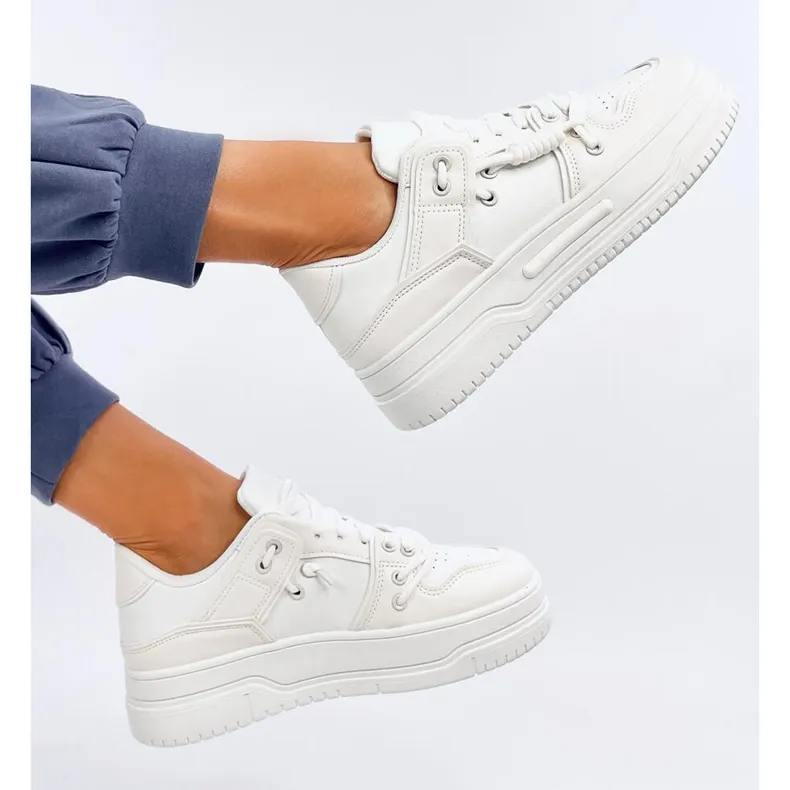 Clavell White high-soled sneakers