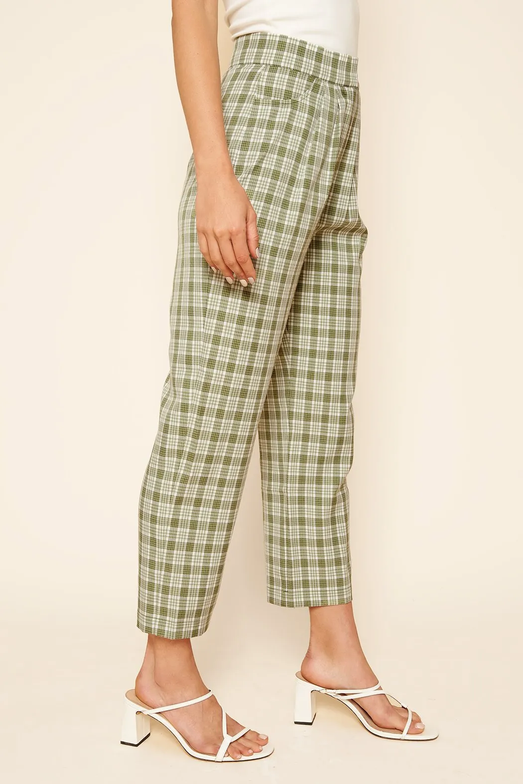 Colette Plaid Pintuck Trousers