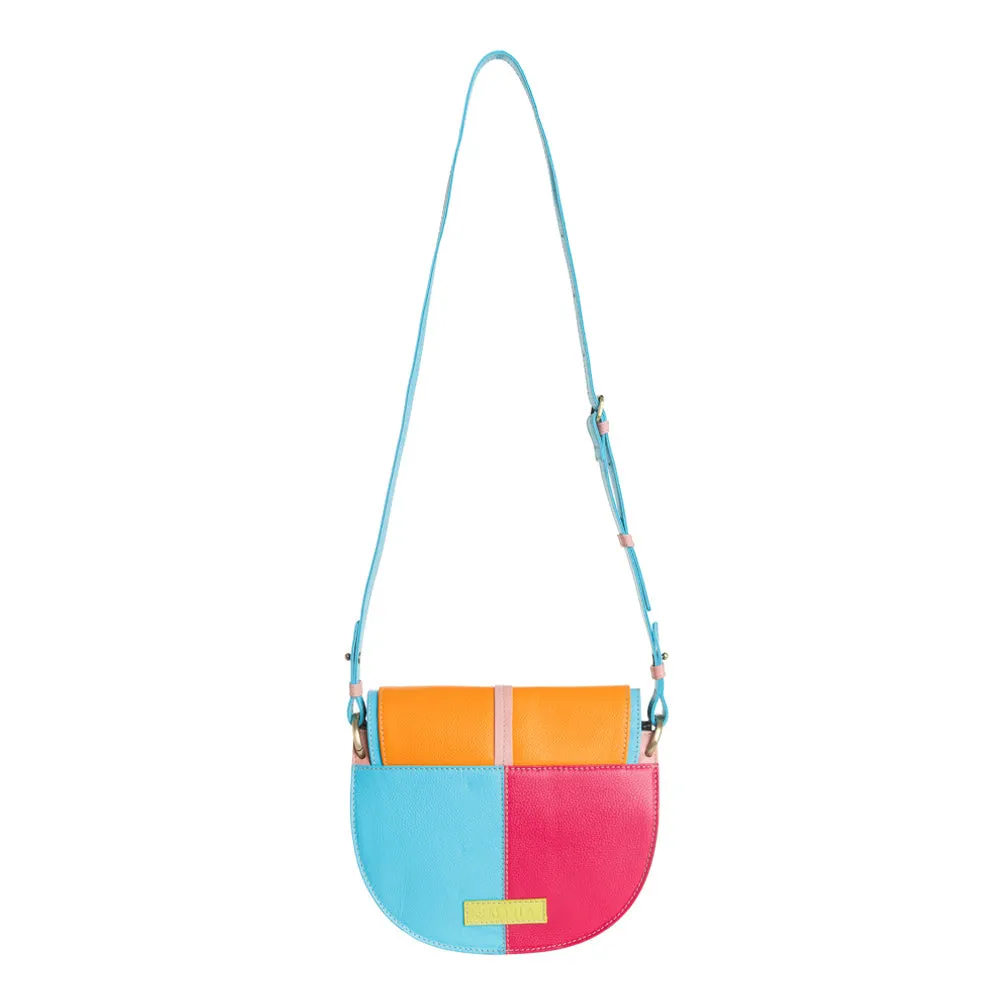 Color Point Half Moon Shoulder Bag