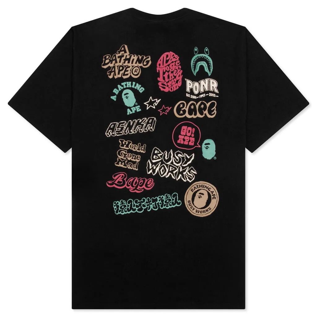 Black Bape Graffiti Tee - Different Colors Available