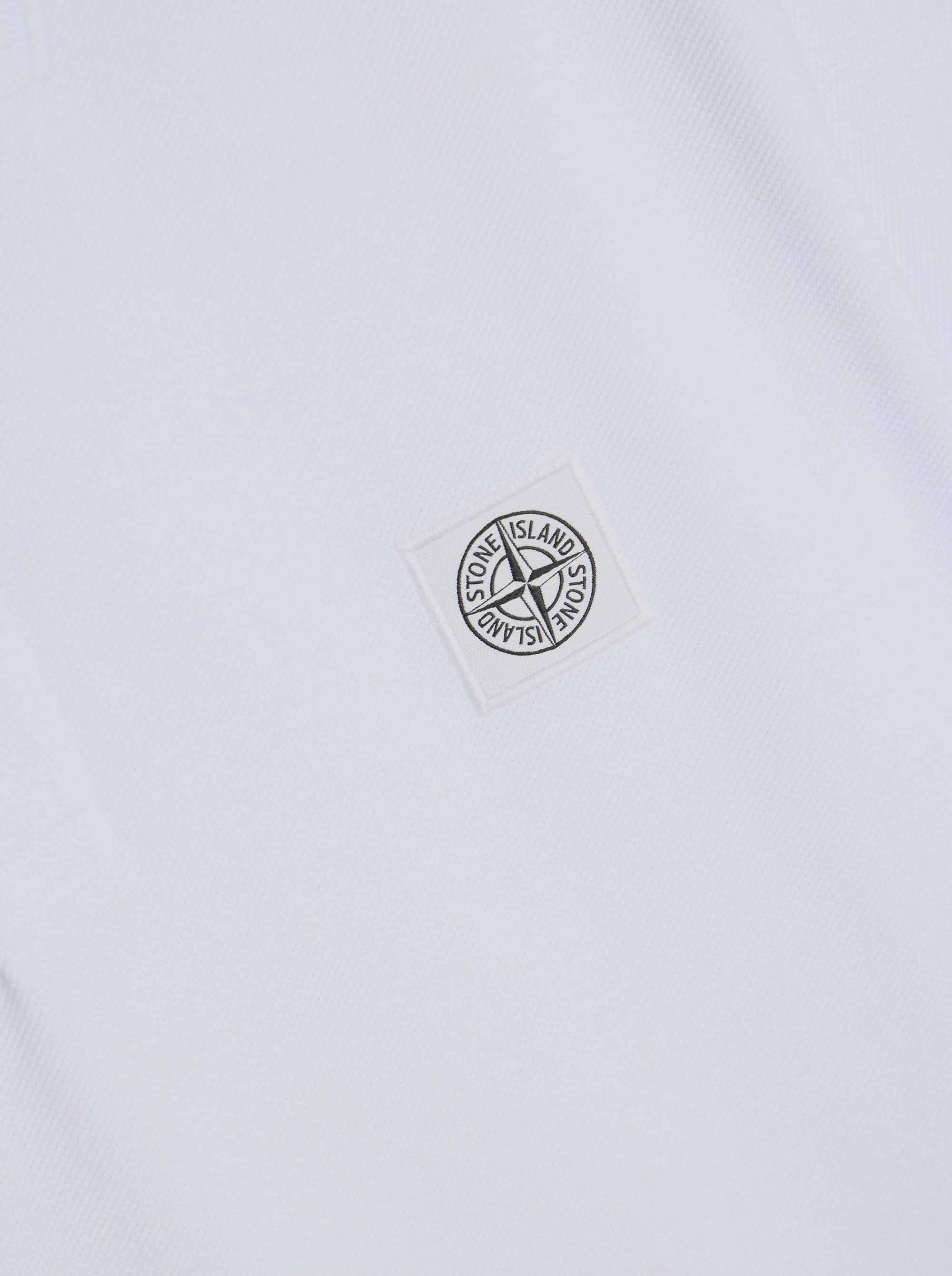 Compass Patch Logo Polo Shirt in White