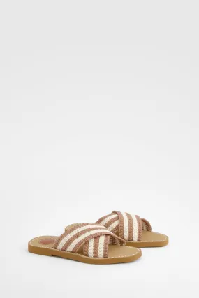 Contrast Striped Cross Over Slides