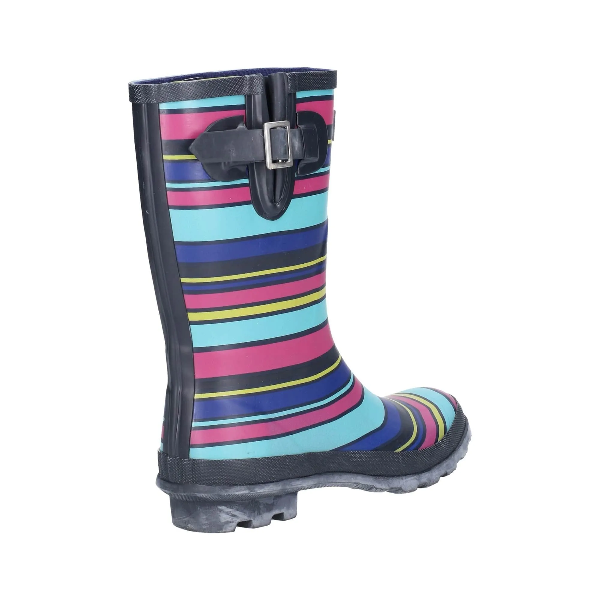 Cotswold Paxford Womens Elasticated Mid Calf Wellington Boots - Stripe Multicoloured