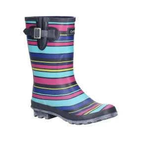 Cotswold Paxford Womens Elasticated Mid Calf Wellington Boots - Stripe Multicoloured