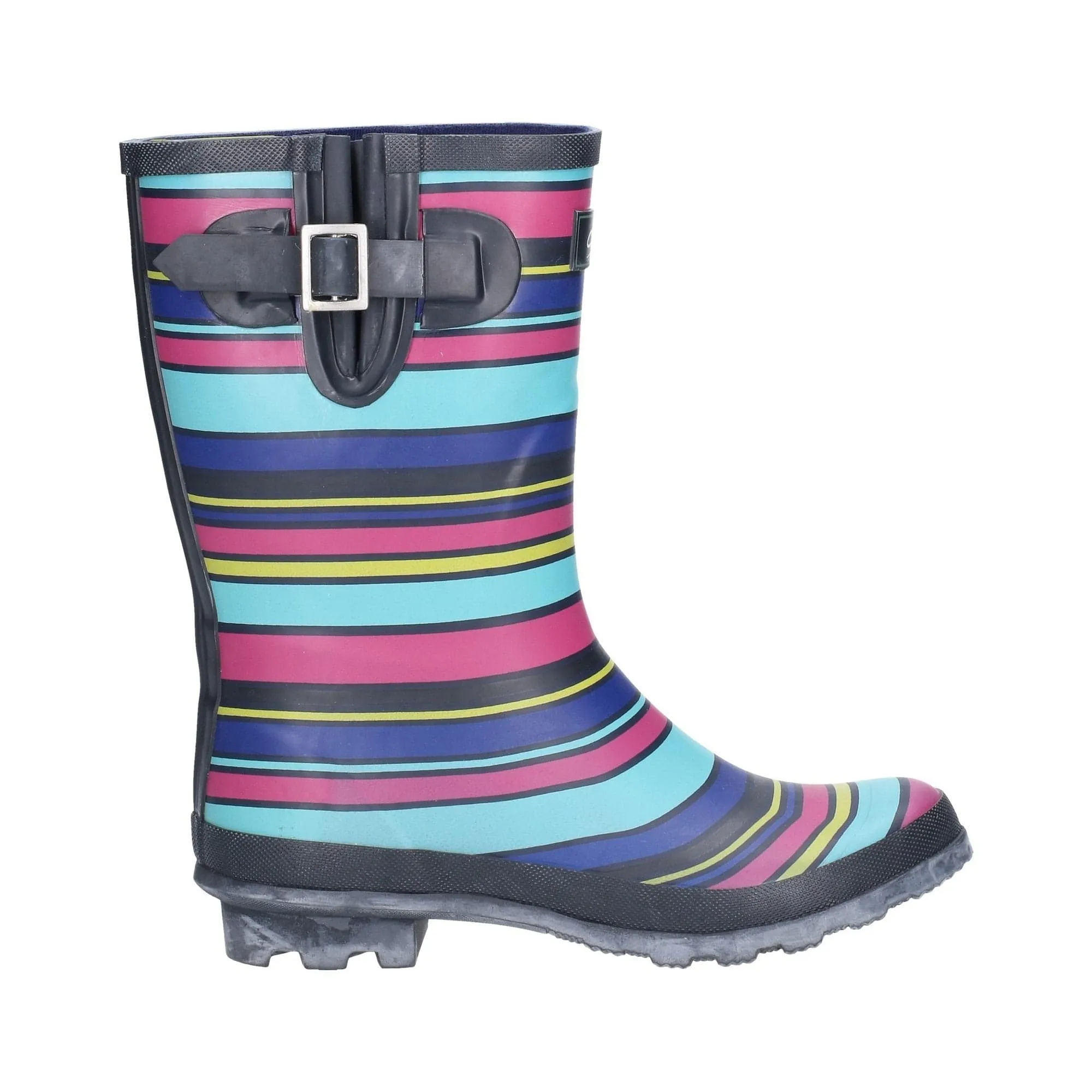 Cotswold Paxford Womens Elasticated Mid Calf Wellington Boots - Stripe Multicoloured