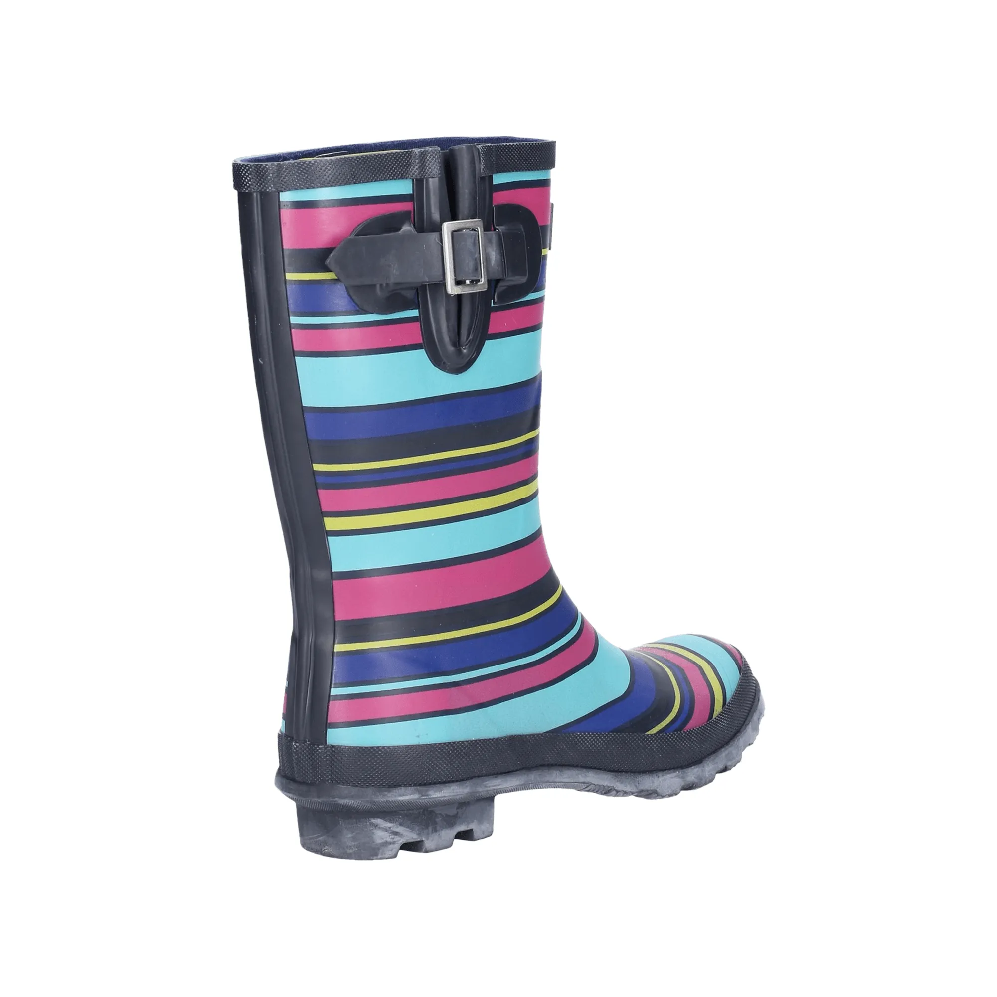 Cotswold Paxford Womens Elasticated Mid Calf Wellington Boots - Stripe Multicoloured