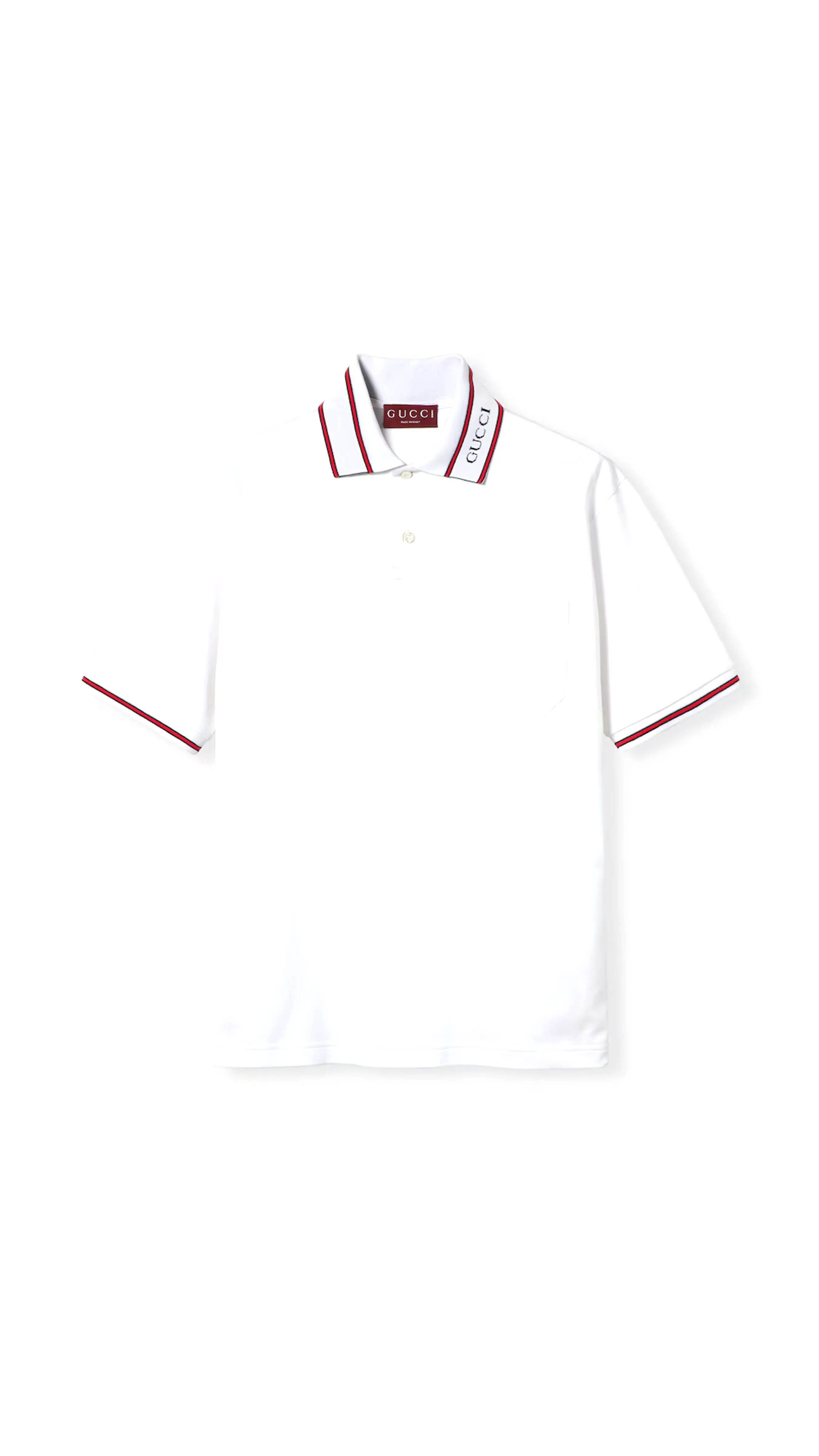 Crisp White Polo Shirt with Web Detail