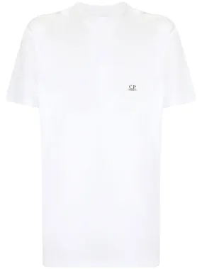 CP Company - White T-shirt in 30/1 Jersey Fabric with Goggle Embellishment