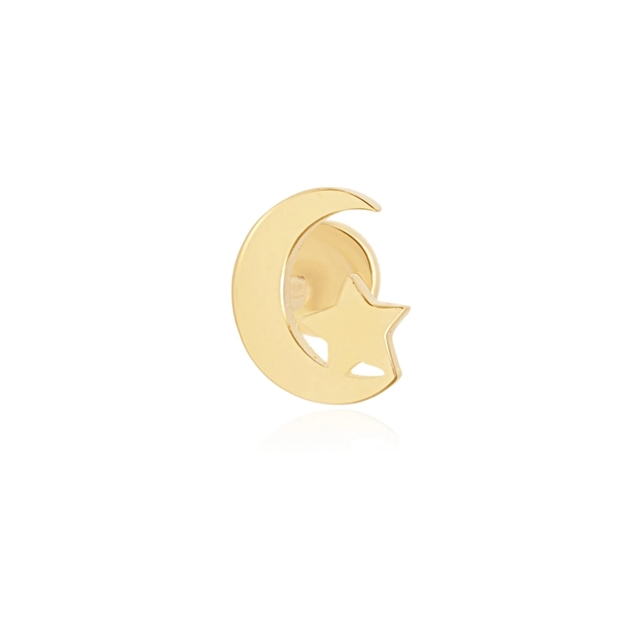 Crescent Moon Star Earring