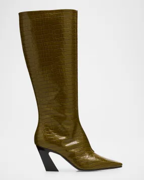 Croco Knee Boots