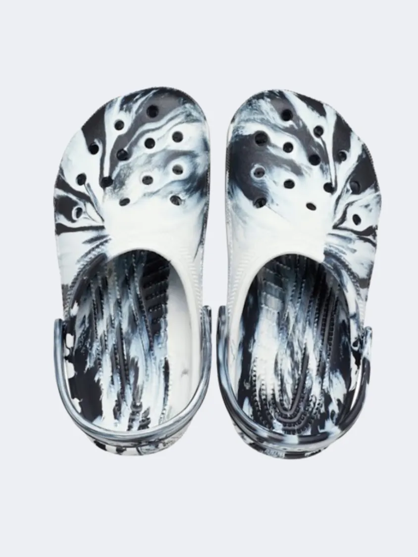 Crocs Classic Marbled Kids Unisex Lifestyle Slippers Black/White