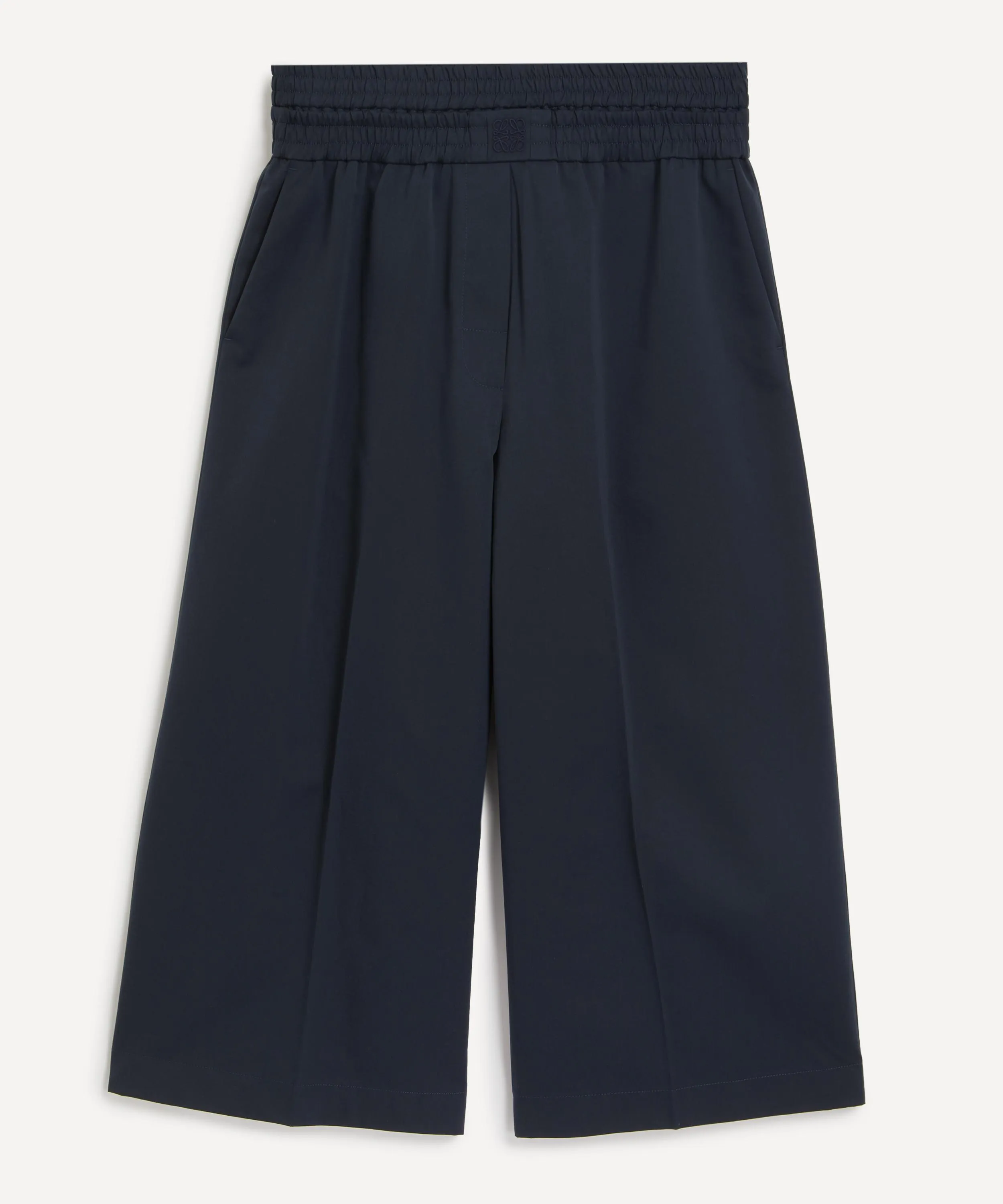 Cropped Cotton-Silk Trousers