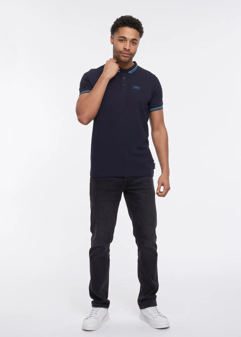 Crosshatch Navy  Vellamort Polo