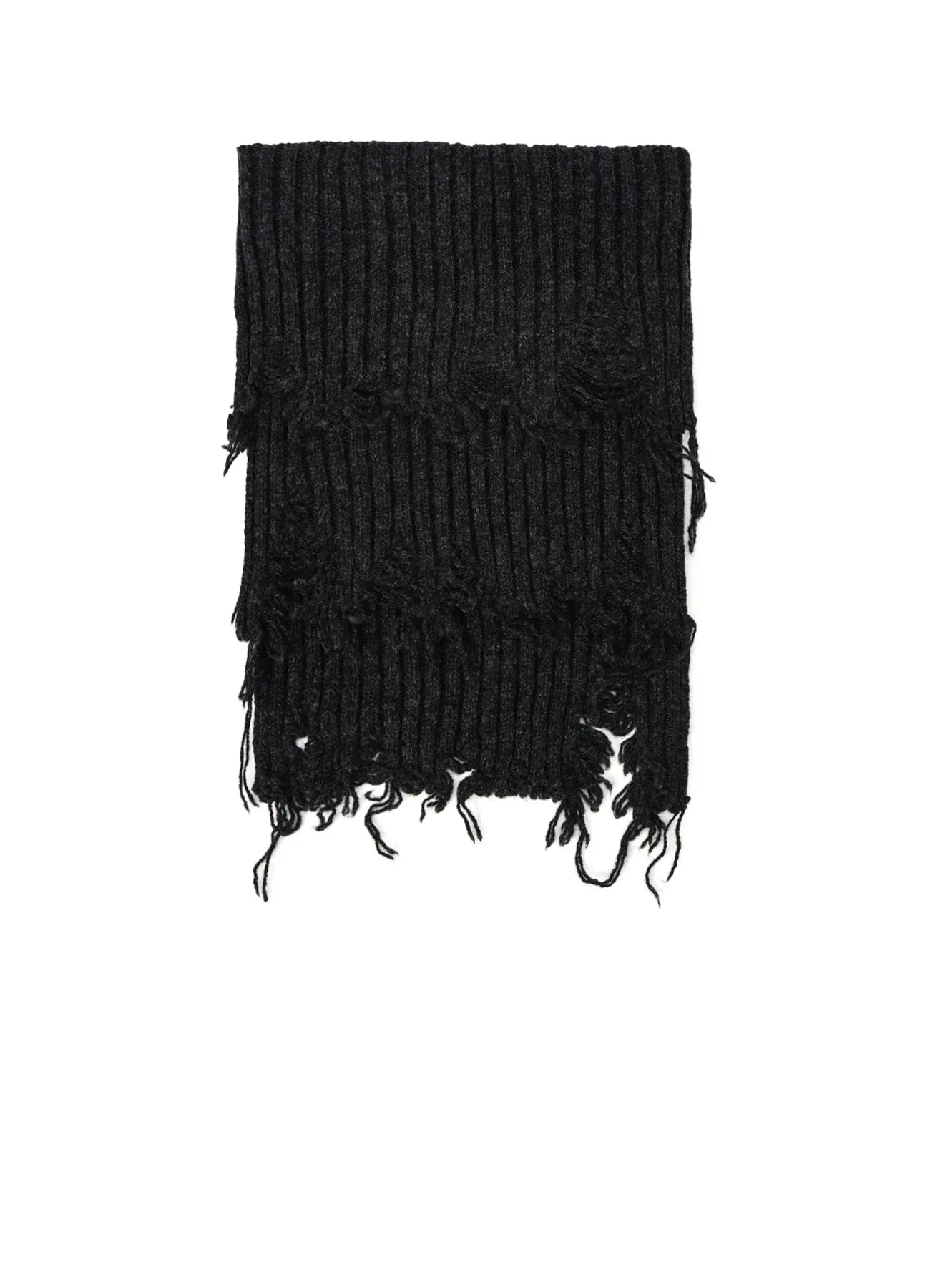 DAMAGED RIBBED KNIT SHORT NECK WARMER