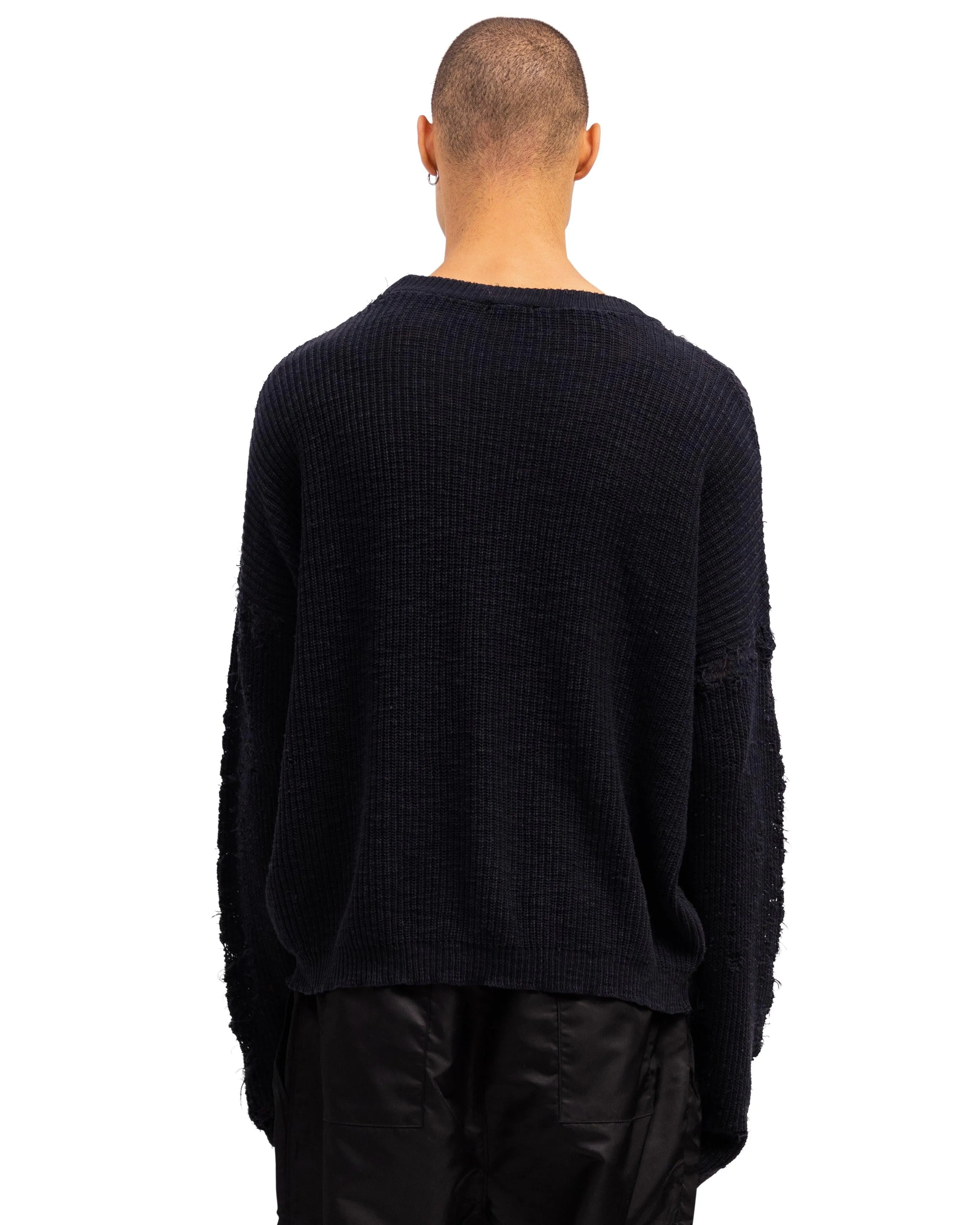 DESTROYED BLACK KNIT