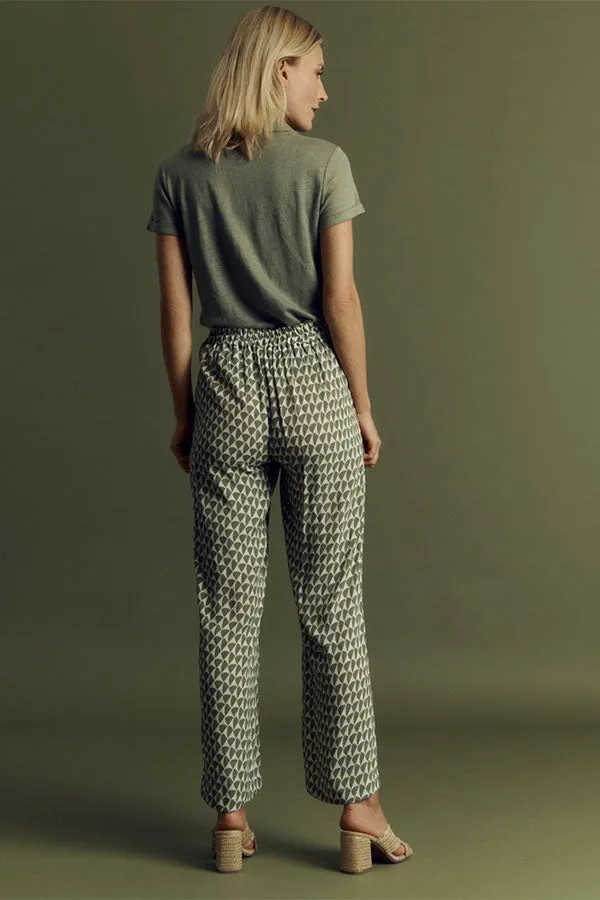 Devernois PANDORE GEOMETRIC PRINT FLUID VISCOSE TROUSERS