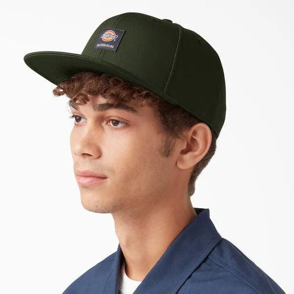 Dickies Skateboarding Flat Bill Snapback Hat Olive Green