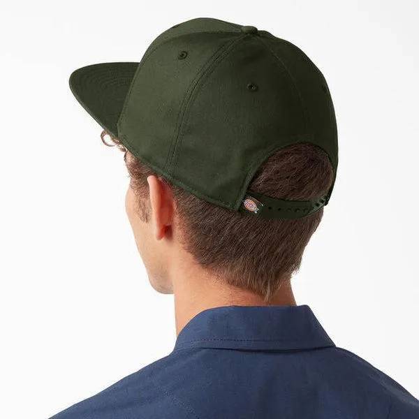 Dickies Skateboarding Flat Bill Snapback Hat Olive Green