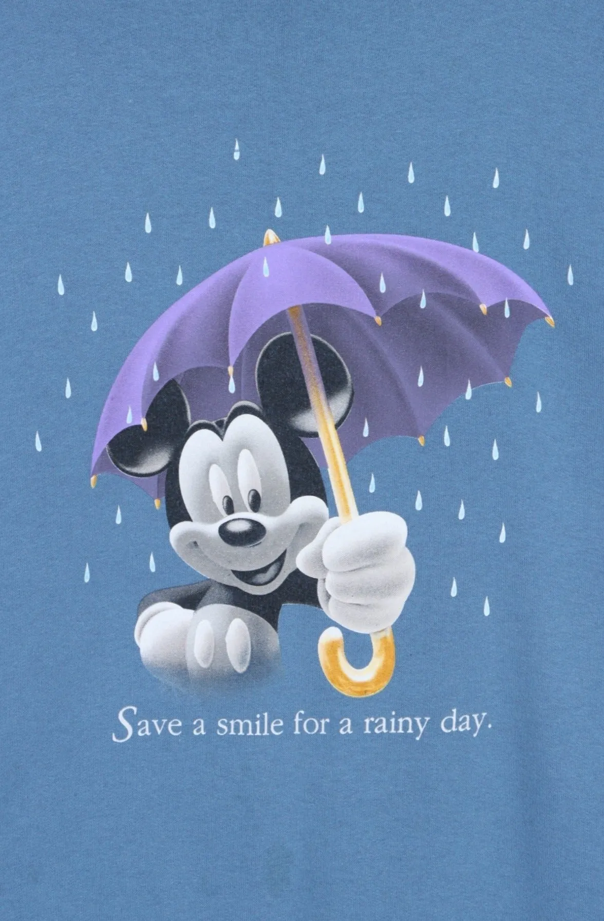 DISNEY Classic Mickey Save Smile Rainy Day Sweatshirt XXL