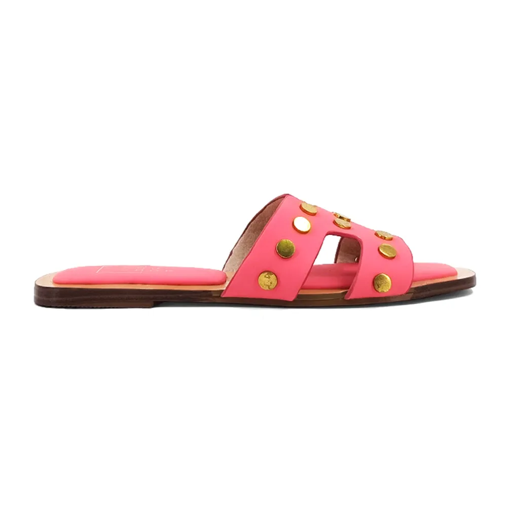 Donatella Studded Flat Sandals