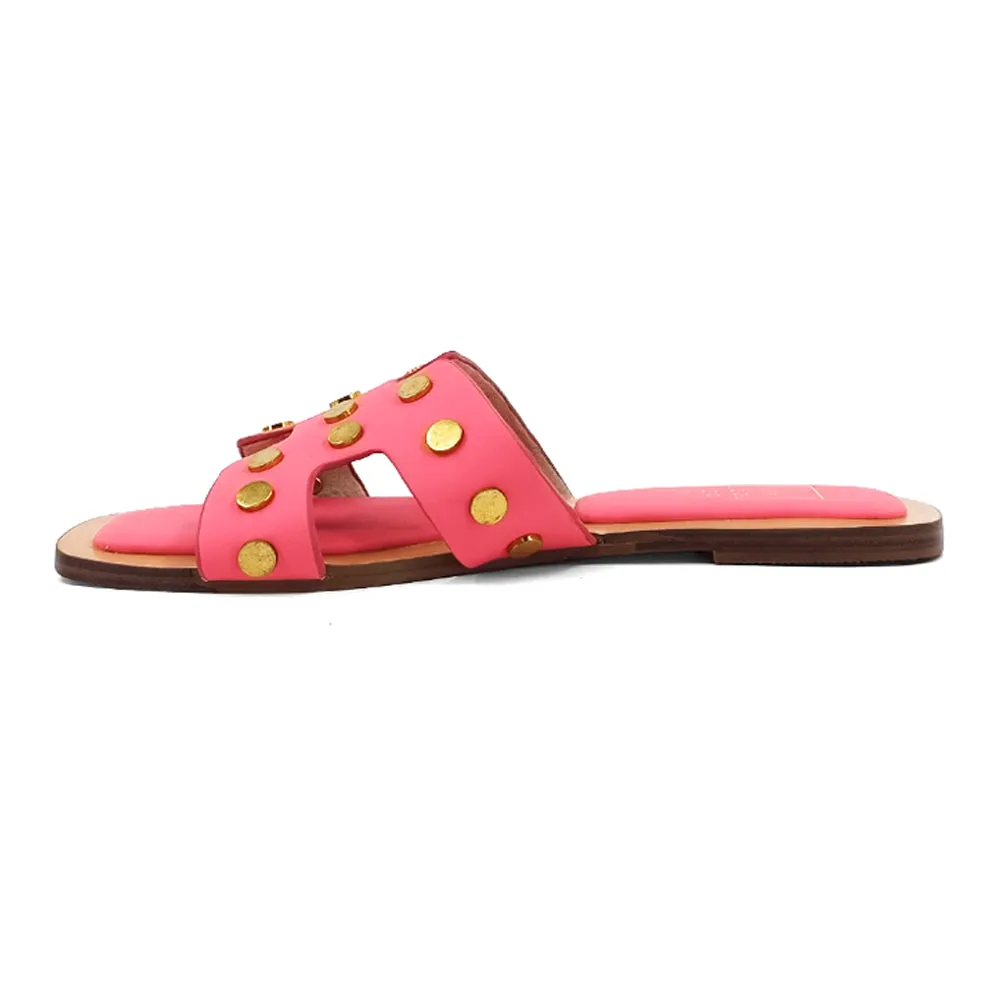 Donatella Studded Flat Sandals