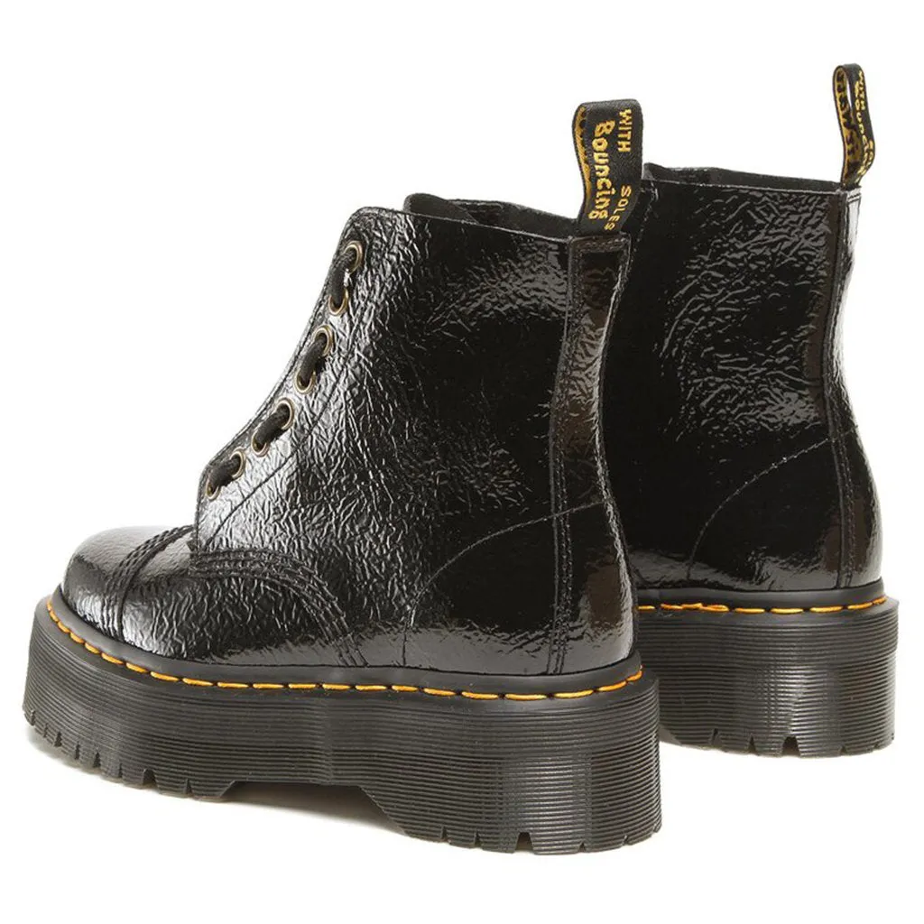 Dr. Martens Womens Boots Sinclair Casual Lace-Up Ankle Patent Leather - UK 4