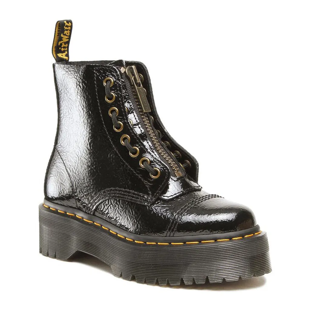 Dr. Martens Womens Boots Sinclair Casual Lace-Up Ankle Patent Leather - UK 4