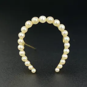 Edwardian 14K Gold Pearl Horseshoe Brooch Antique Charm Lucky