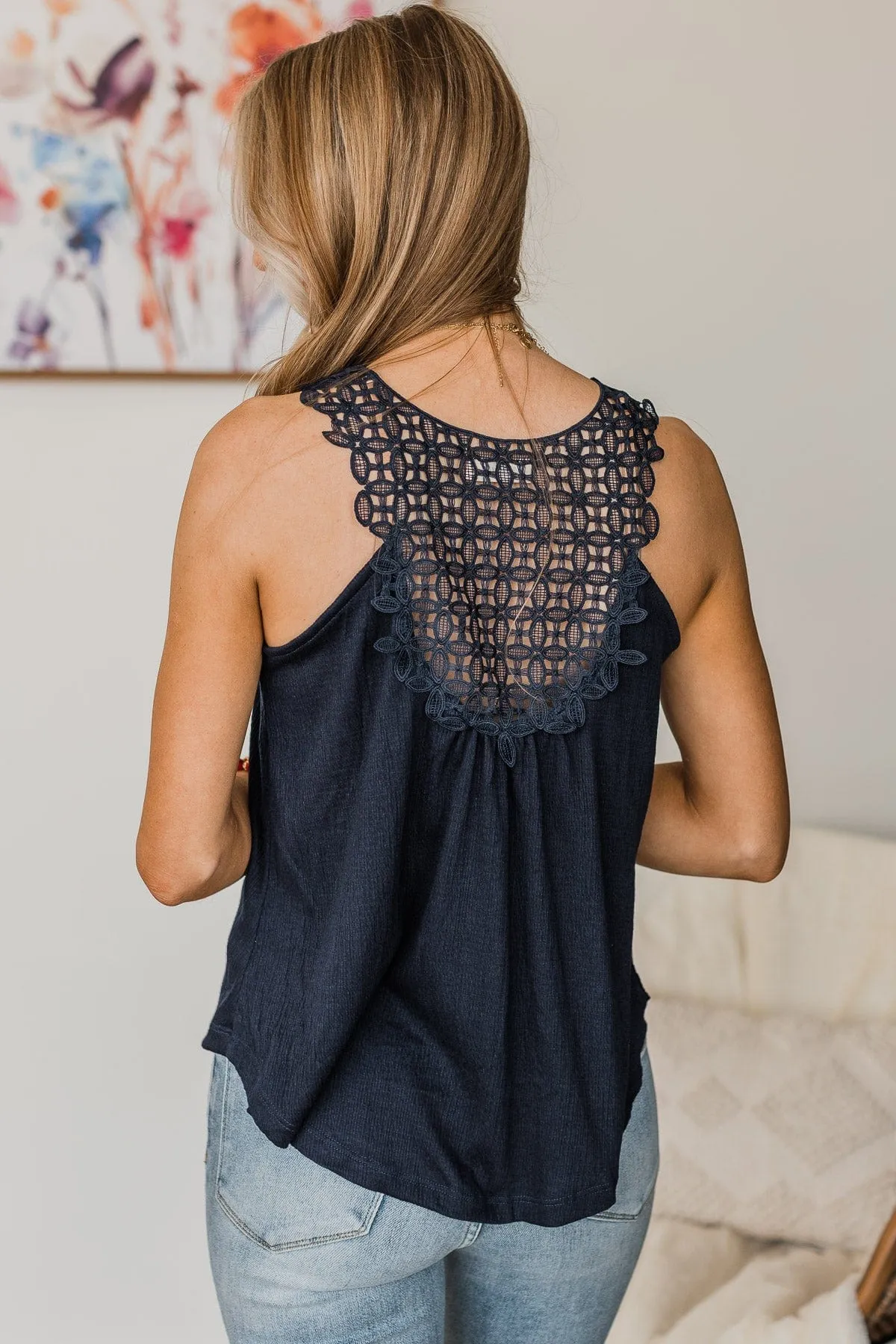 Knit Tank Top in Dark Navy