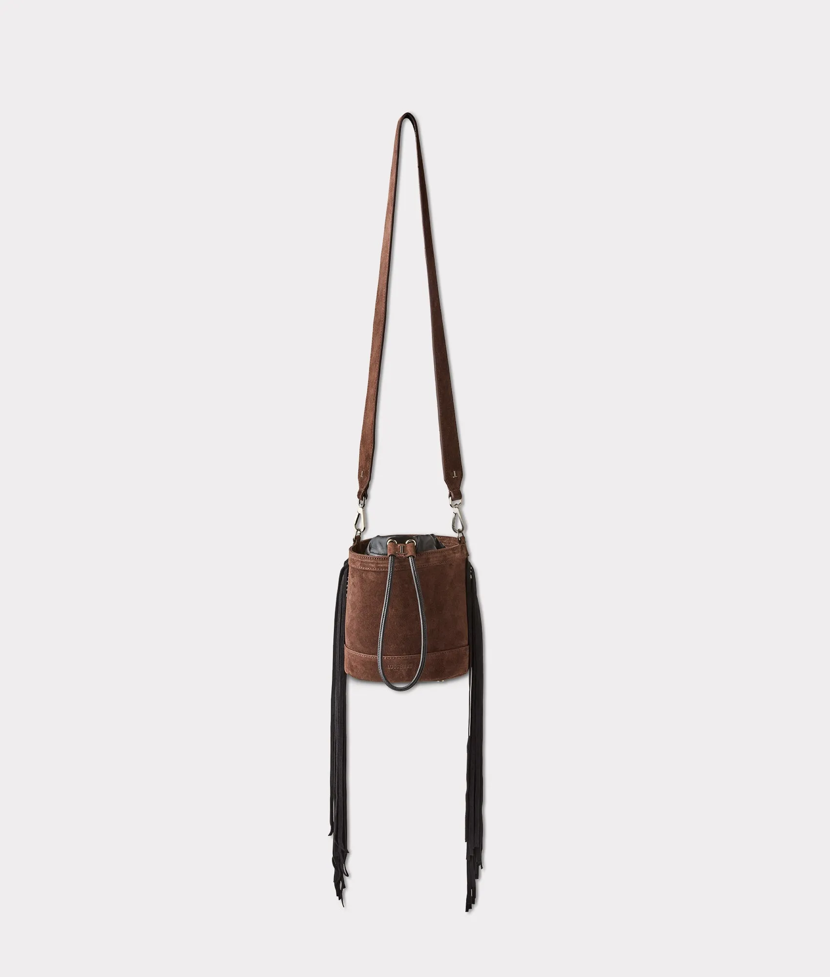 Fallon Fringe Bucket Bag :: Brown