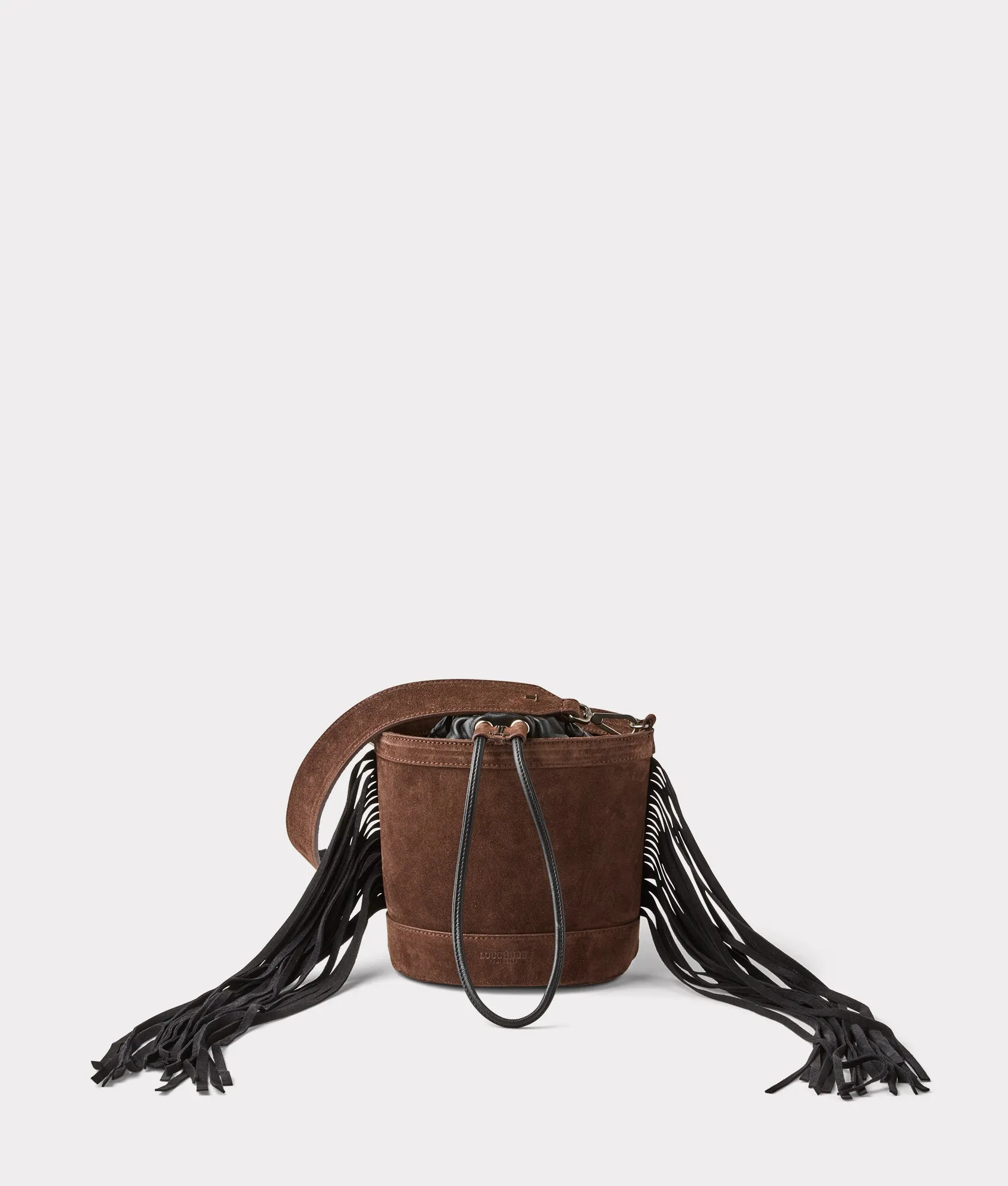 Fallon Fringe Bucket Bag :: Brown