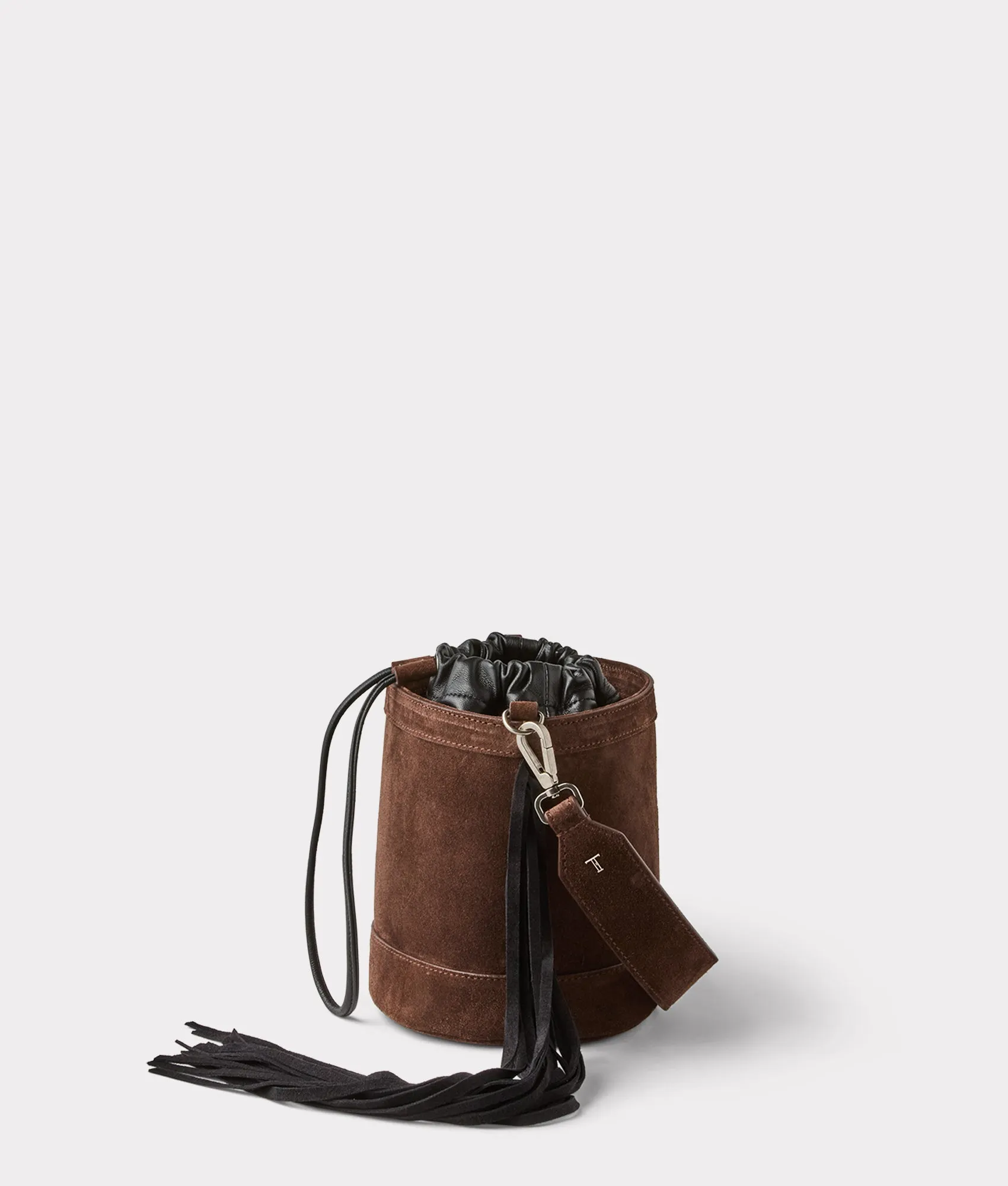 Fallon Fringe Bucket Bag :: Brown