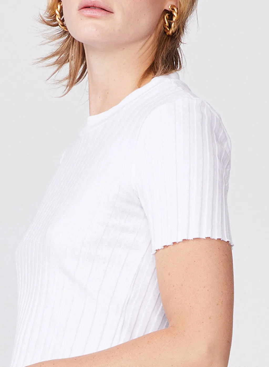 White Farmboy Rib Baby Tee