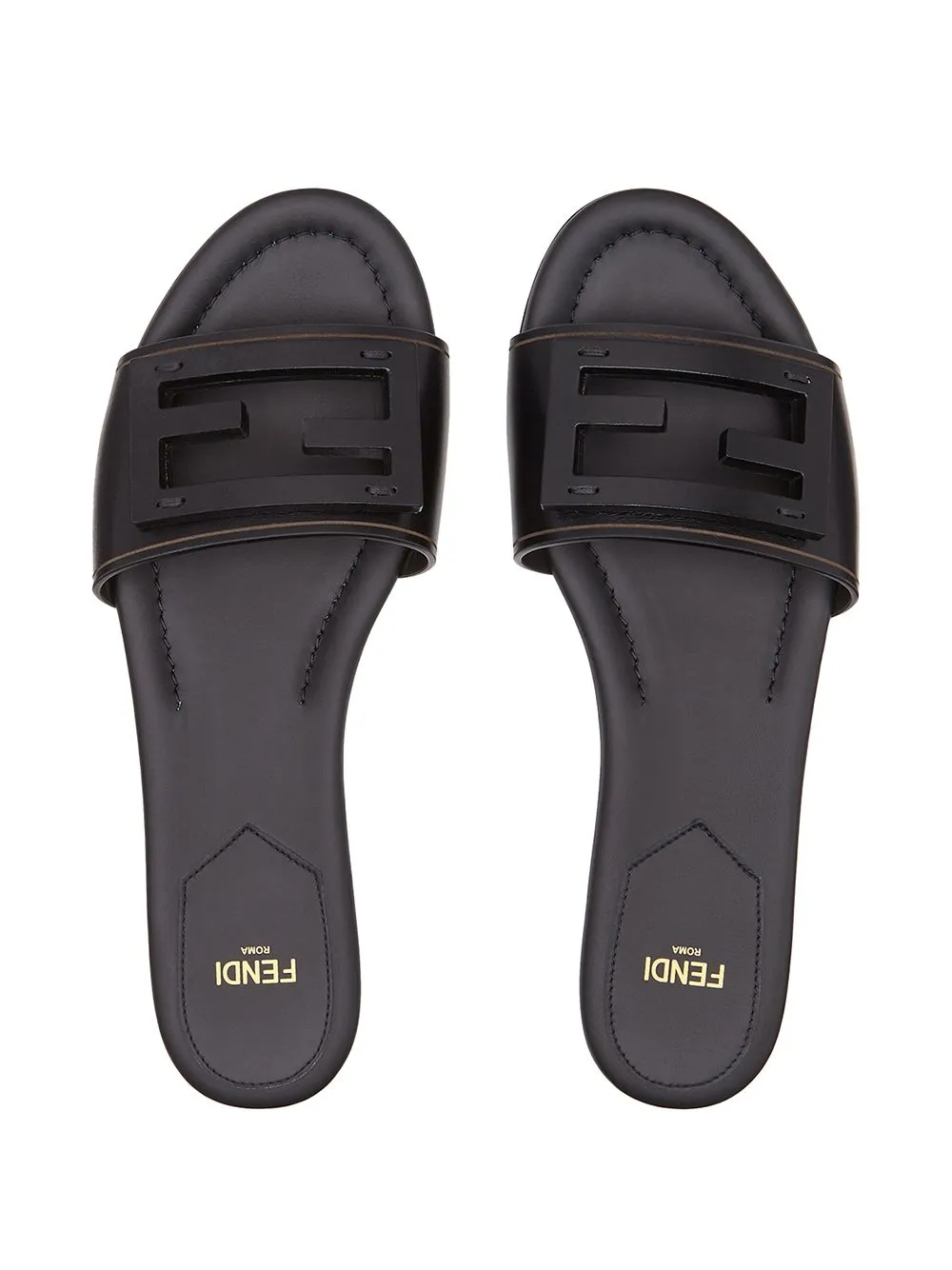 Fendi    Fendi Baguette Leather Slides