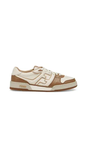 Fendi Match Leather Shoes White/Brown