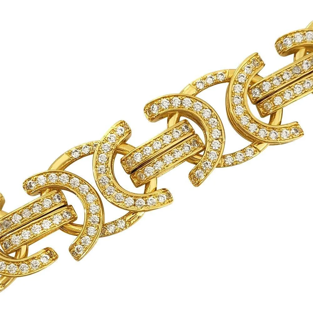 Flat Bling Bling CZ Byzantine Chain