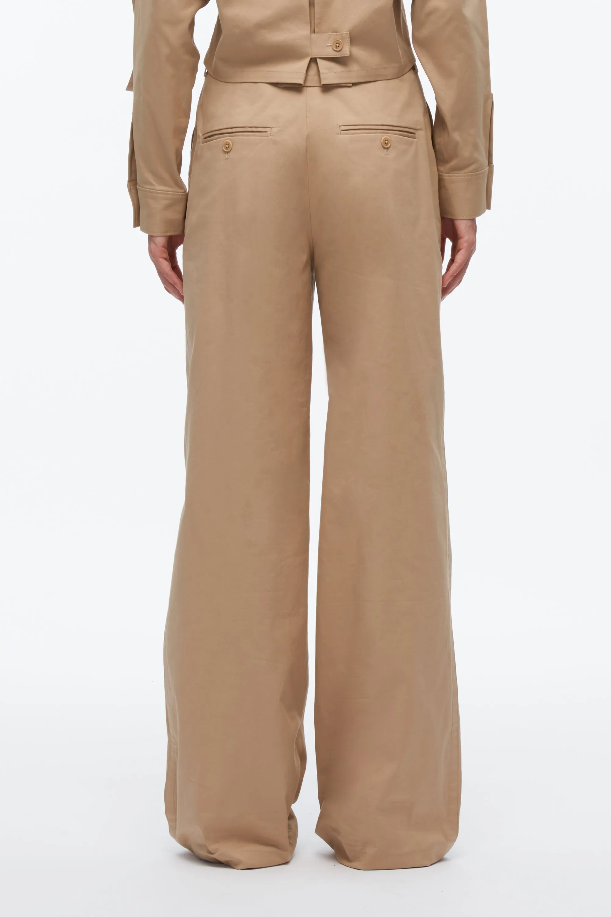 Flat Front Wide Leg Trousers